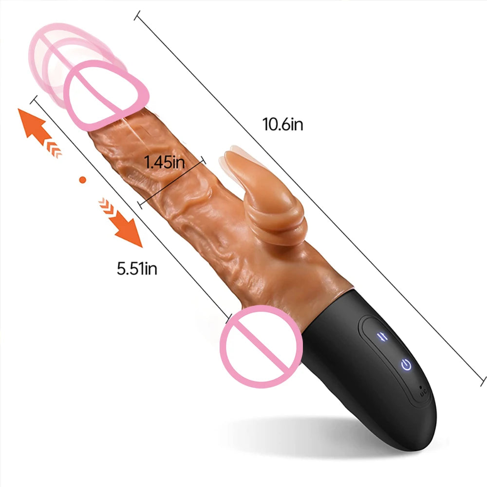 Realistic Dildo Vibrator for Women Thrusting Penis G Spot Clitoral Stimulation Telescopic Dick Handheld Adult Sex Toys Couples