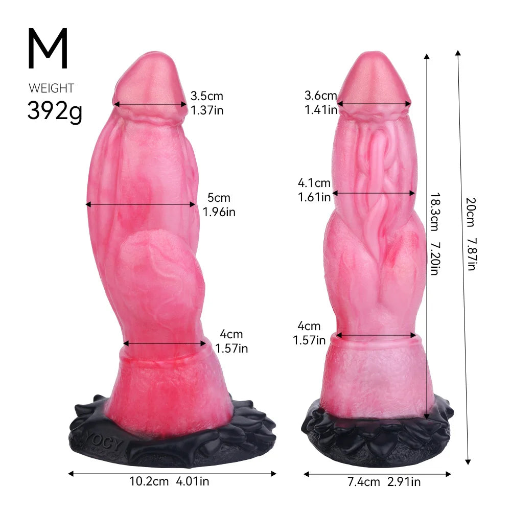 FAAK Luminous Dragon Dildo With Suction Cup Knot Dog Penis Size S M L Female Masturbator Glowing In Dark Silicone Sex Toys