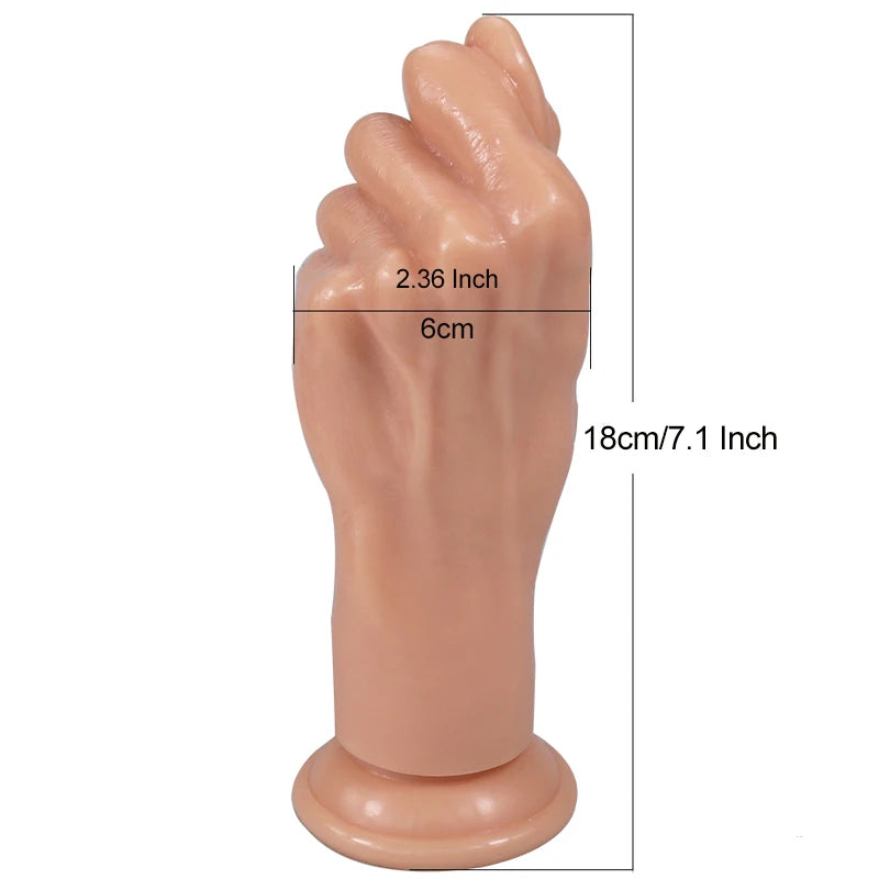 Anal Plug for Fist Sex The Fister Hand Butt Plug with Hand Free Suction Cup Forearm Dildo Sex Toy for Vaginal or Anal Fisting