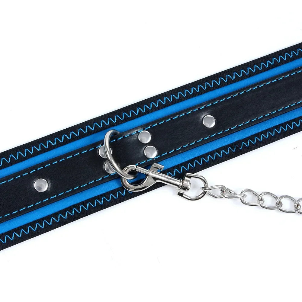 Accessories for Couples Leather Harness Sex Slave Bondage Adult Products Collar and Chain Leash Fetsih Erotic BDSM Sex Exotic
