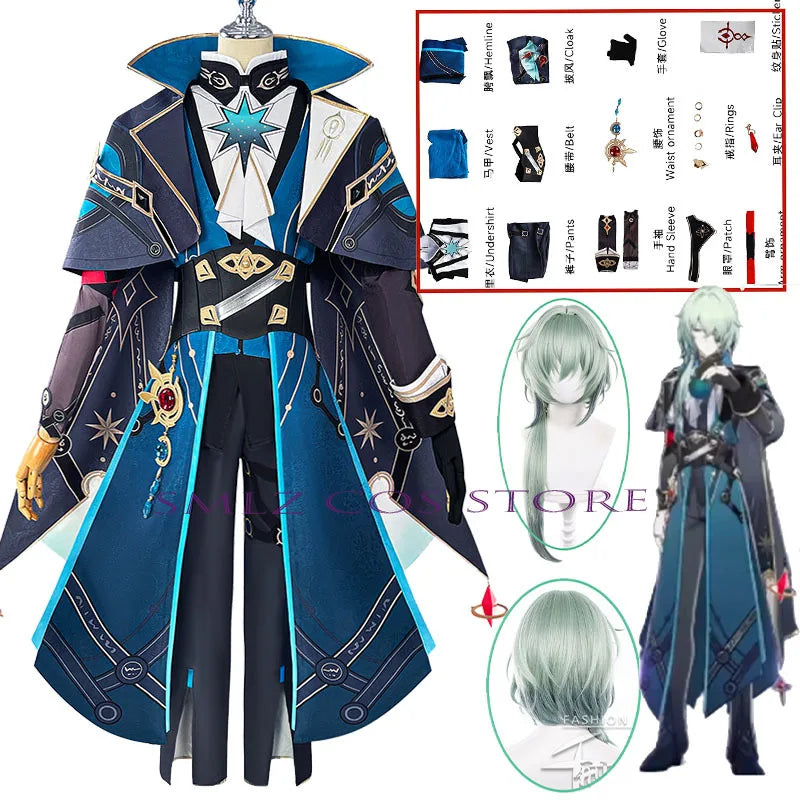 Anaxagoras Cosplay Game Honkai Star Rail Costume Anaxa Uniform Wig Grove Of Epiphany Amphoreus Hallowen Outfit for Women Men