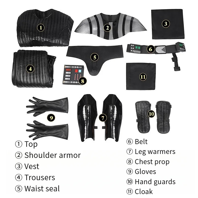 Darth Vader Cosplay Anakin Skywalkerv Costume Full Set Uniform Props Accessories Halloween Carnival Party