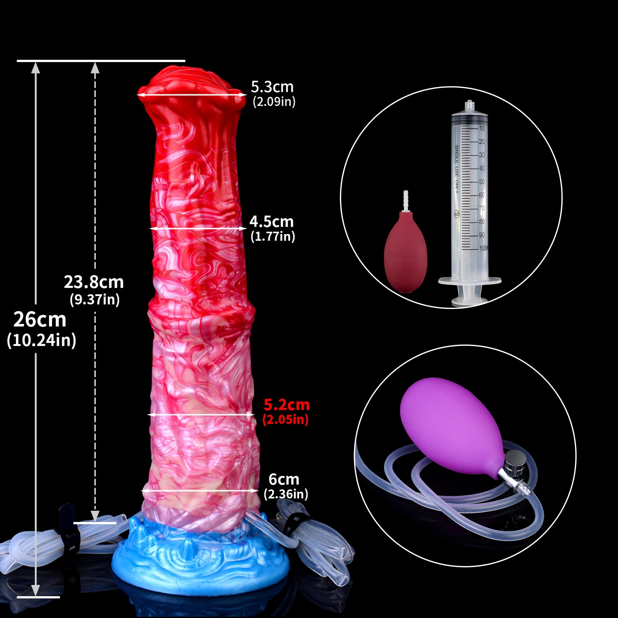 NNSX Long Horse Inflatable Squirting Anal Plug Strong Sucker for Women Masturbator Female Vagina Massage Butt Plug Sex Product
