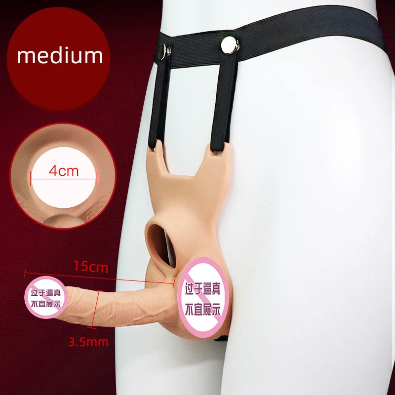 3 Size Wearable Vibrators Dildo for Panties double penetration Penis  Anal Toy Butt Plug For Lesbian Gay Adjustable Strap silent