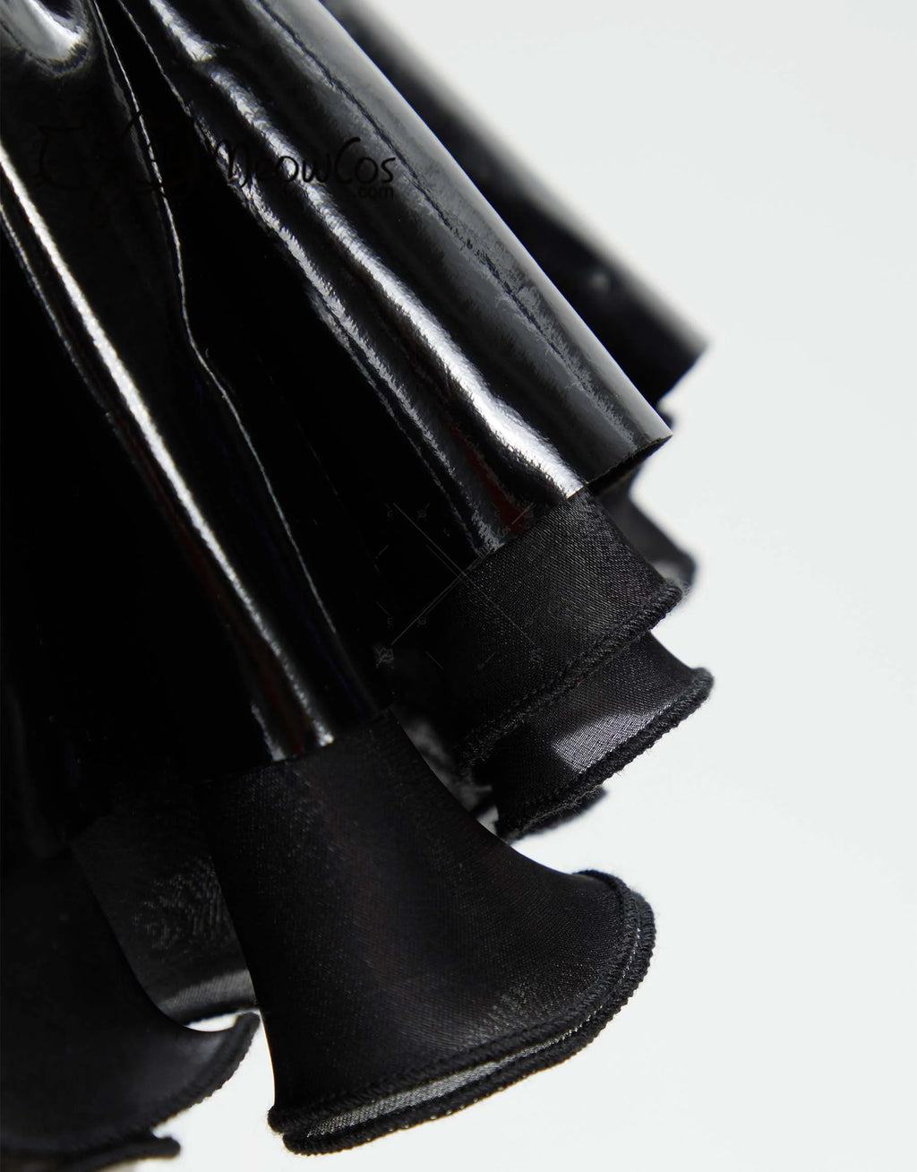 Meowcos Miss Misa Cosplay Costume Women  Halloween Gothic  Black Lace-up Corset Top and Skirt with Net Stockings and Sleeves