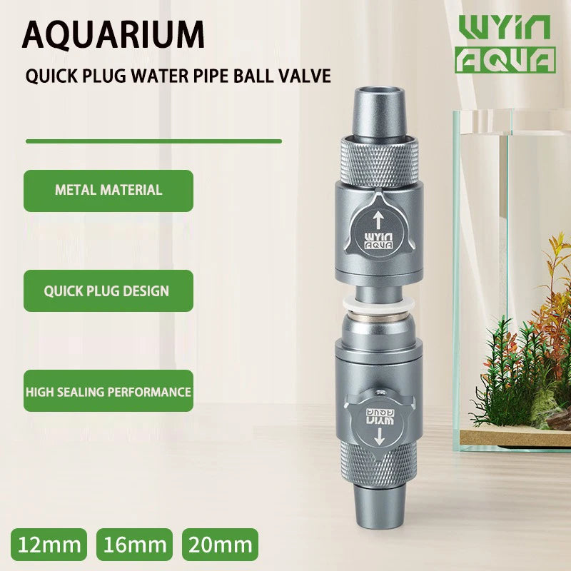 Aquarium inlet and outlet quick plug water pipe ball valve connection regulator fish tank filter accessories equipment