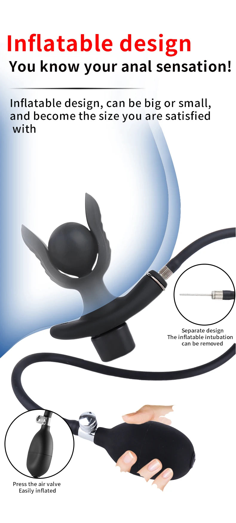 Inflatable Anal Plug Insertion Electric Anus G Spot Expansion Stimulator Vaginal Prostate Massager Orgasm Dildo Pump Sex Toys