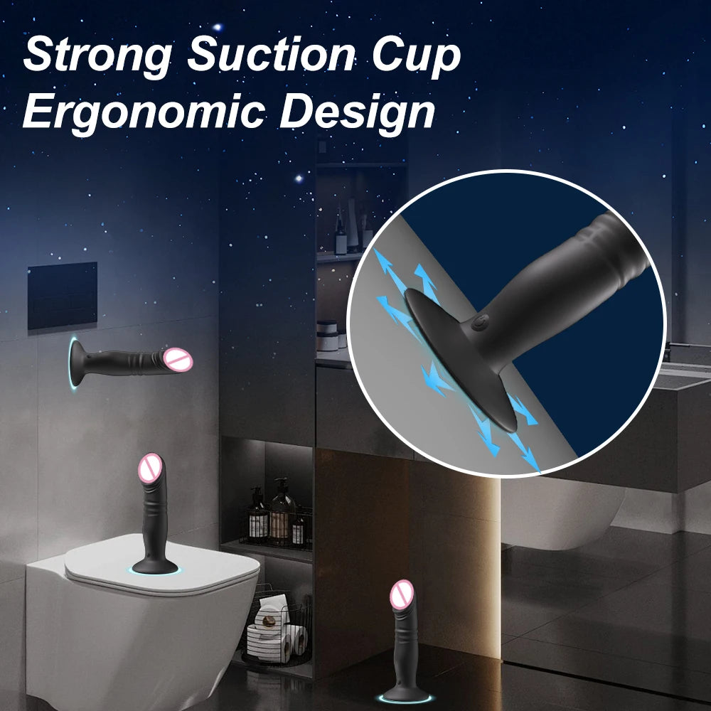 Thrusting Sex Toys Anal Plugs Vibrator APP Wireless Telescopic Anal Dildo Witn Suction Cup Prostate Massager Butt Plug for Men