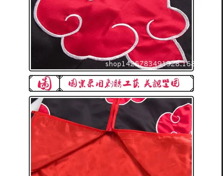Hot Sale Anime Naruto Akatsuki /Uchiha Itachi Cosplay Halloween Christmas Party Costume Cloak Cape costume