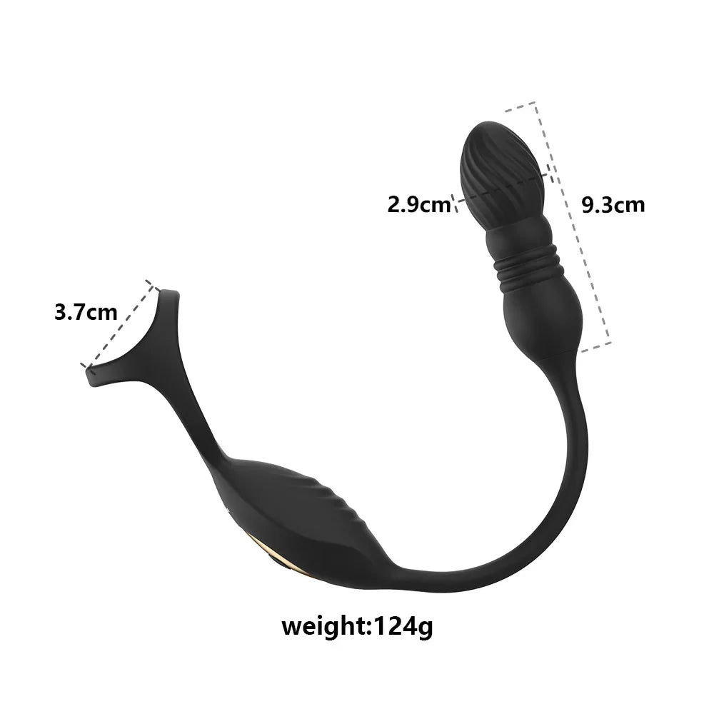 Retractable Back Court Anal Plug  Plugs Are Wave Pleasure Men's Court Bellos Wireless Remote Control Three Ring Locking Silicone
