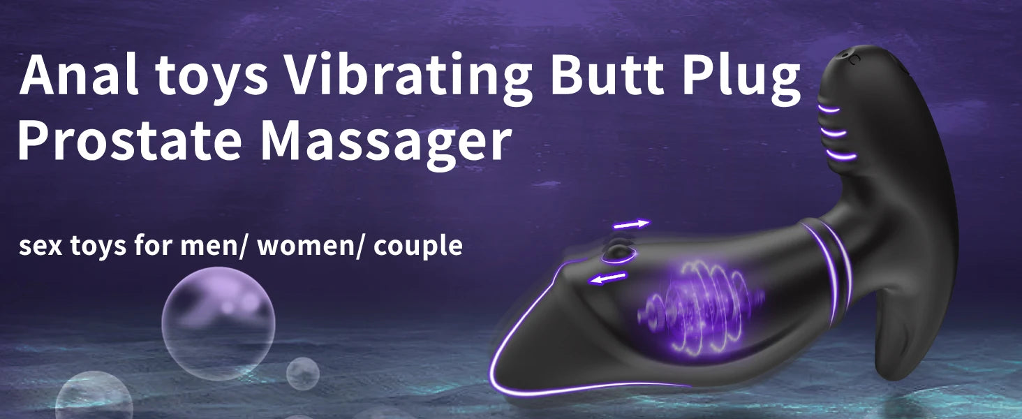 Anal Plug Vibrator Remote Control Butt Plug 10 Speed Vibrating Safer Adult Products Masturbation Sex Toy for 18 Men & Women