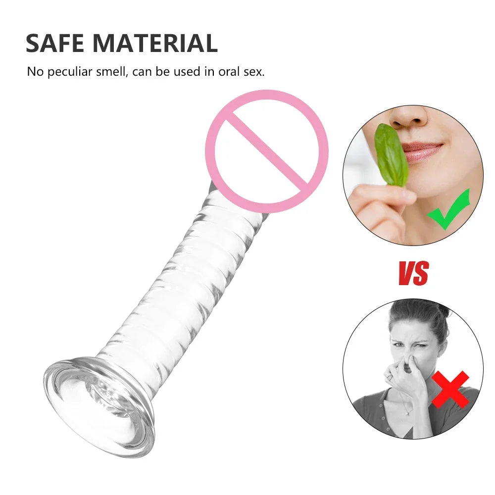 Realistic Dildos For Women No Vibrator Sex Toys Couples Crystal Jelly Mini Penis Vagina Anal Butt Plug Female Masturbation 4Size