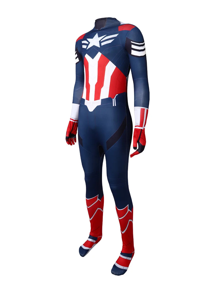 New Captain America 4 Cosplay Kid Adults Jumpsuit Superhero Clothing Creative Party Halloween Carnival Party Suit