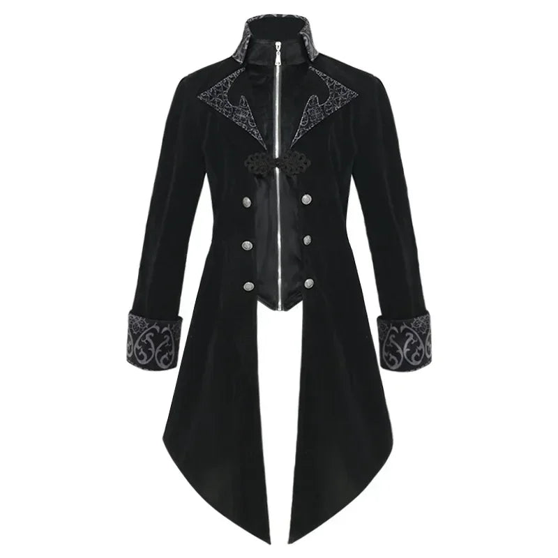 2025 Steampunk Women Men Medieval Dress costume Velet Stand Collar Tailcoat Gothic Vampire Cosplay Jacket Coats S-5XL