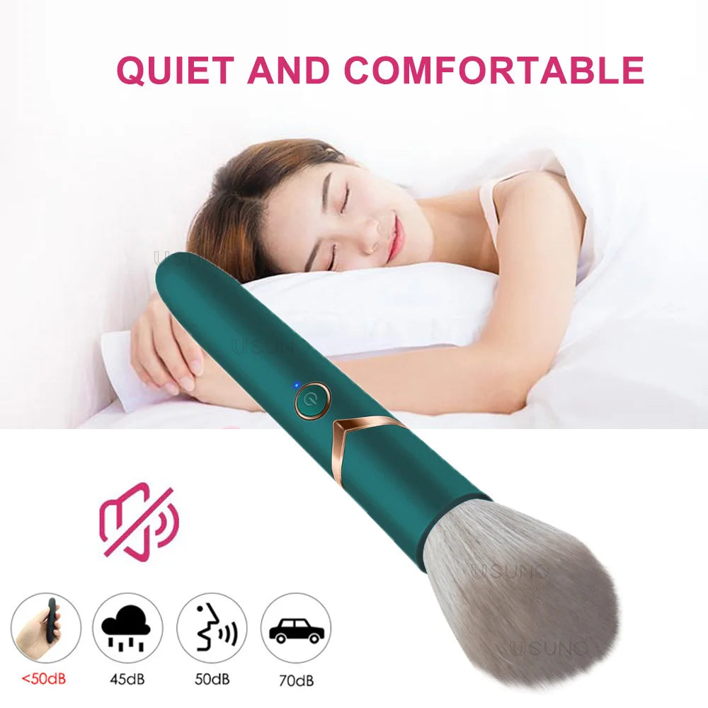 Makeup Brush Vibrators Powerful Dildo G-Spot Vibrator Clitoral Massager Stimulator Sex Toy For Women Couples Masturbator