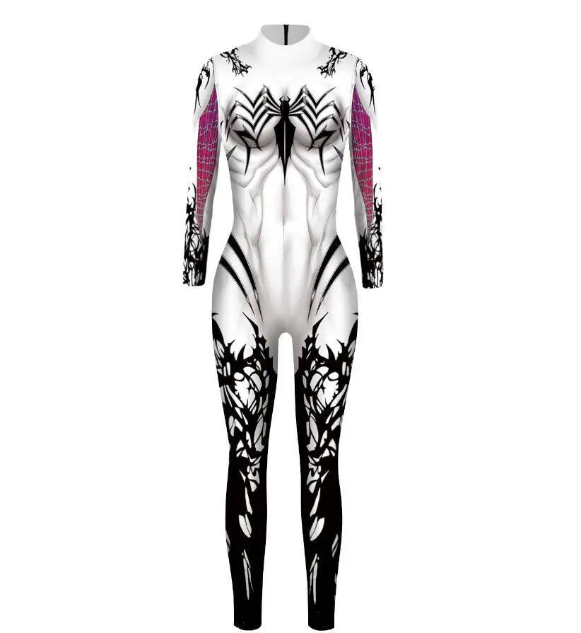 MINISO Sexy Spiderman Iron Man Gwen Stacy Bodysuit Cosplay Costume Women Jumpsuits Superhero Halloween Party Clothes