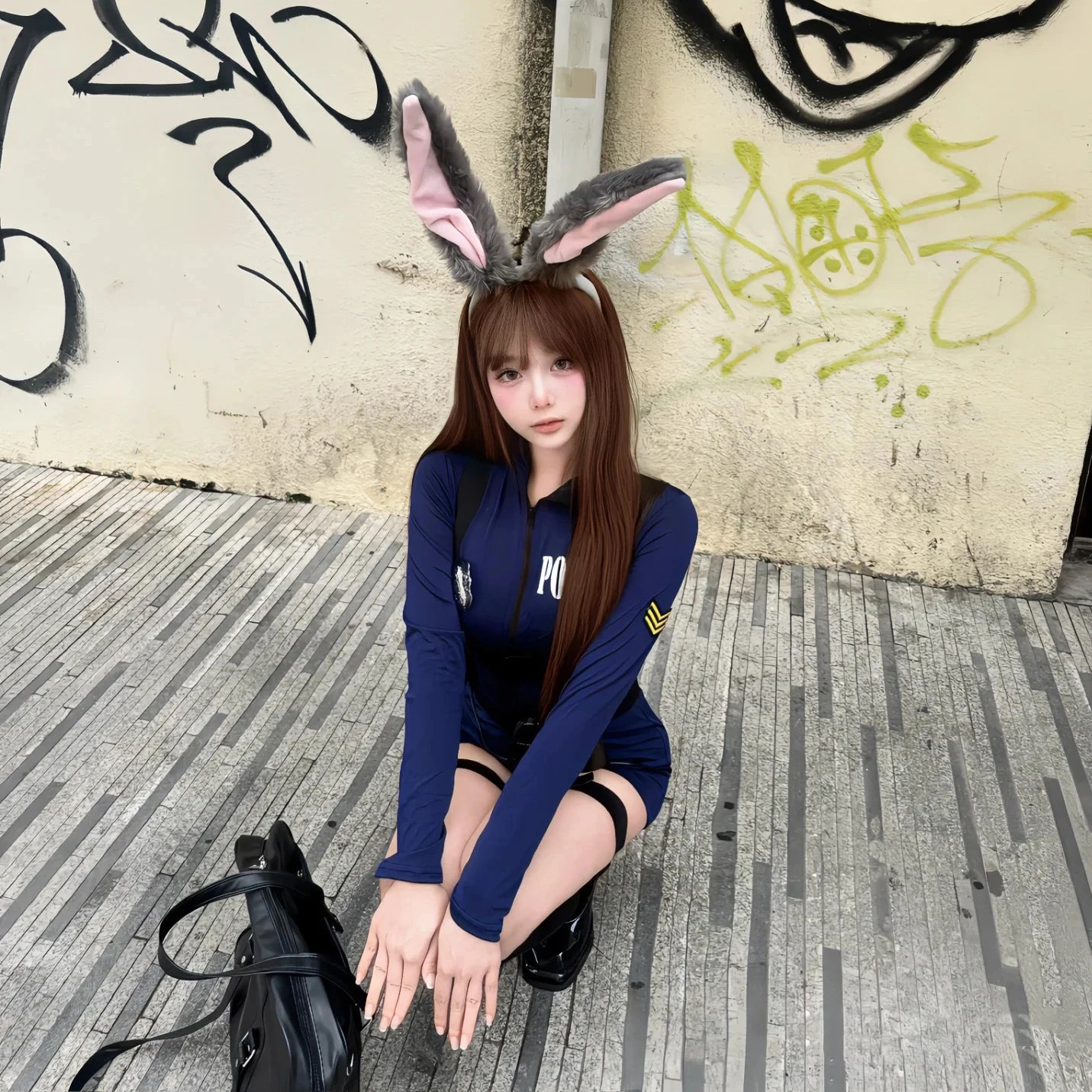 Sexy Cosplay Costumes Hot Rabbit Police Woman Jumpsuit Halloween Costume For Women Tempting Uniform Seductive Performance Cloth