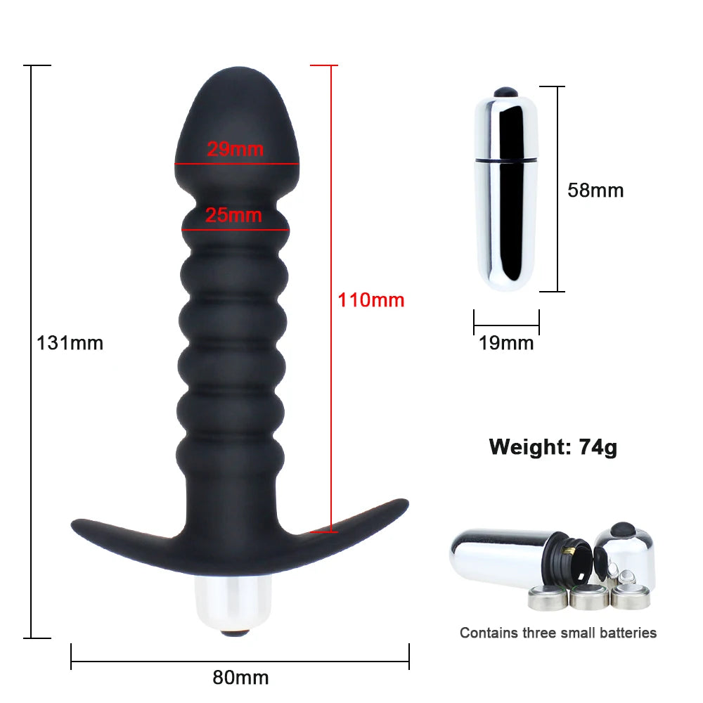 Anal Beads Butt Plug Vibrator Anal Plug Toy Strapon Dildo Male Prostate Massager Silicone Anal Sex Toys For Gays/Couple Men