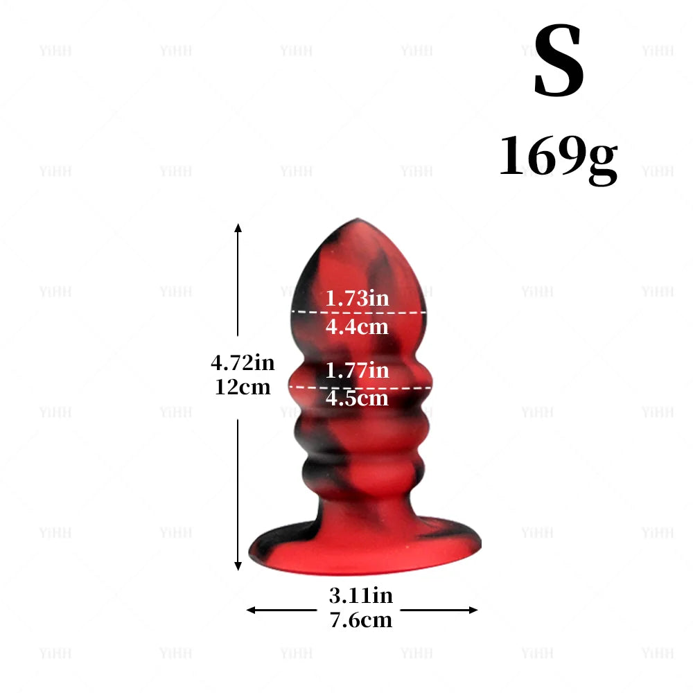Anal Plug Dildo Huge Silicone Butt Plug Beads Big Penis Vaginal Anal Dilator Suction Cup Prostate Massage Anal Toy for Women Men