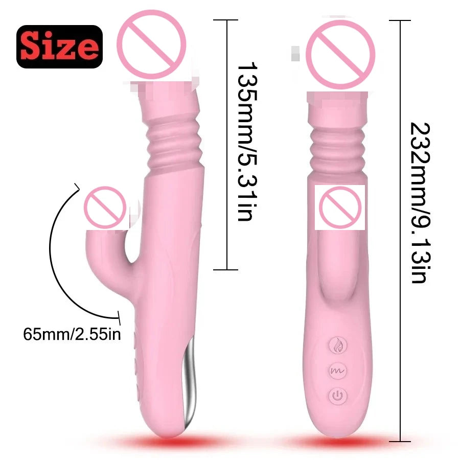 2 In 1 Licking Vibrators Clitoris Stimulator G-Spot Powerful Heating Vibration Dildo Wand Female Nipple Clit Adult Sex Toys
