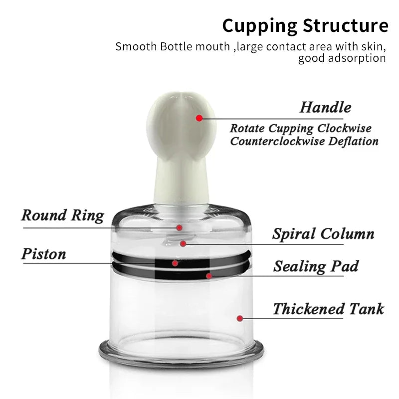 Professional Cupping Medical Chinese Vacuum Body Massager Stimulation Vacuum Cupping Nipple Sucker Inverted Suction Enlarger Cup