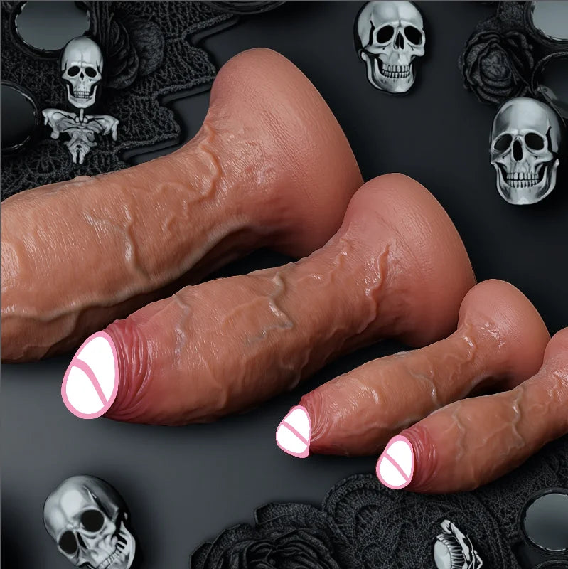 Realistic Soft Thick XXL dildo Masturbators Big Dick Double Silicone Flesh Penis Woman Man Anal sextoy Suction Cup penis sextoys