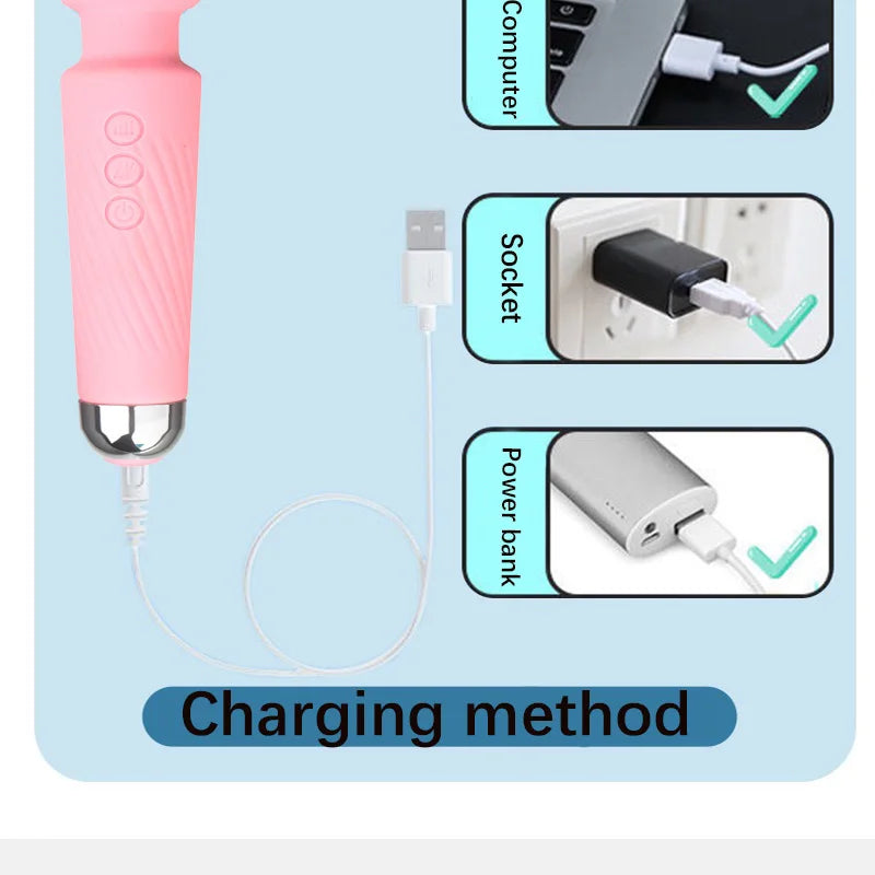 Vibrator female masturbator G Spot strong shock private Clitoris massager stick adult dildo Health sex toys for Women