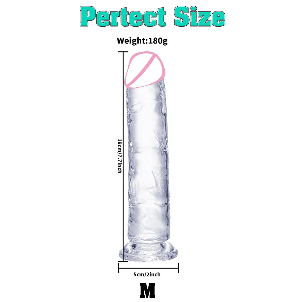 6 Sizes Realistic Big Dick Jelly Dildo Women Gay Anal Huge Dildo Sex Toys Clitoris Vaginal Masturbators Penis with Suction Cup