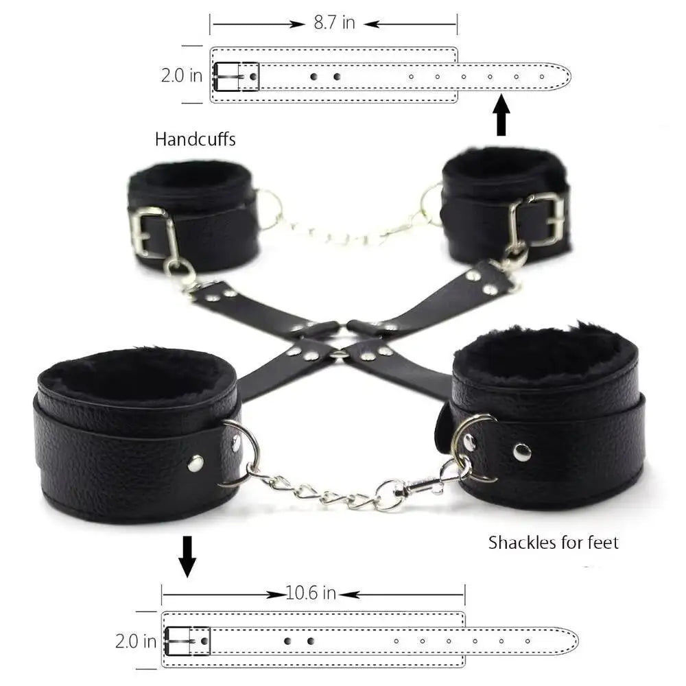 Roleplay BDSM Bondage Suit Restraint Gear 10Pcs Sex Toys Exotic Adult Couple Women