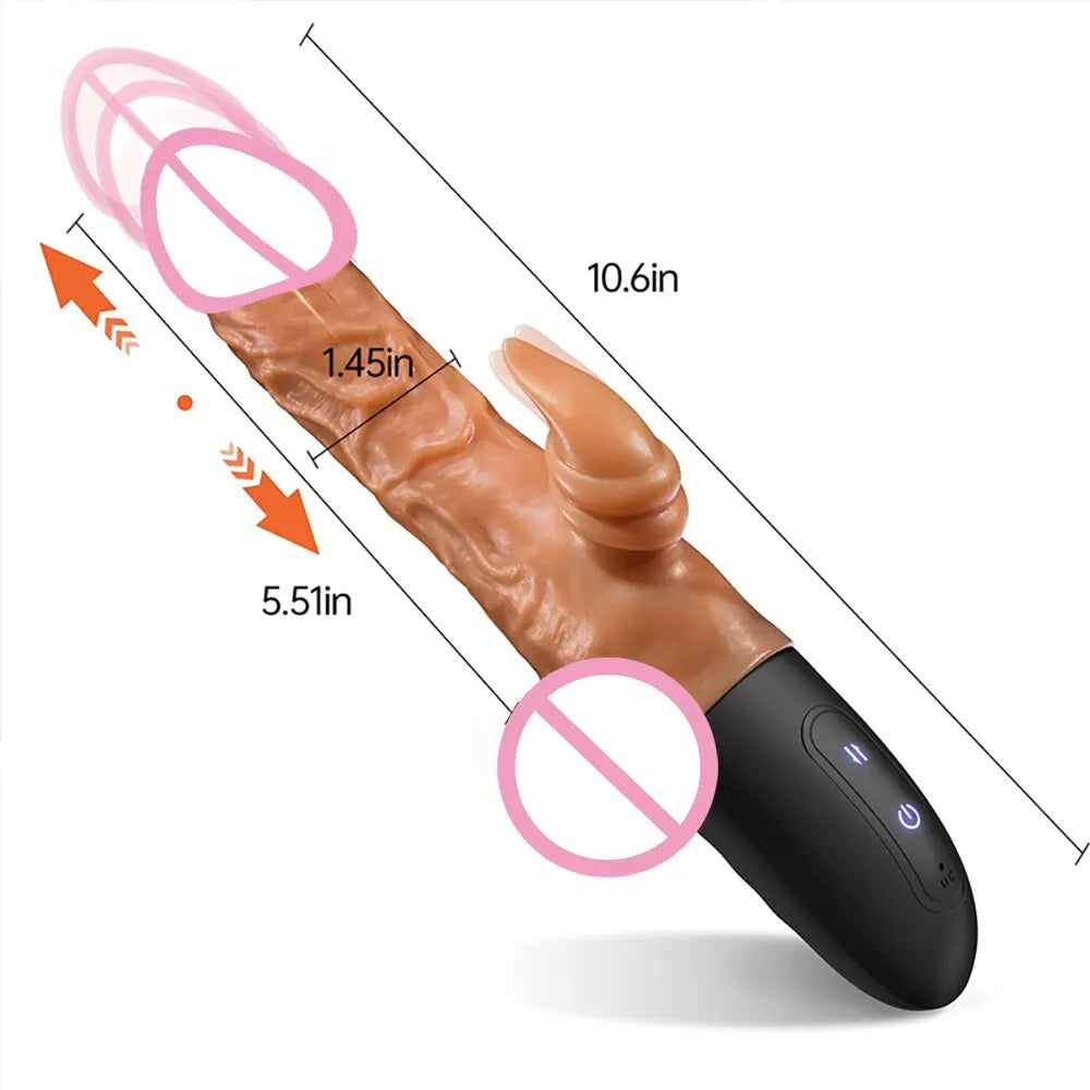 Realistic Dildo Vibrator for Women Thrusting Penis G Spot Clitoral Stimulation Telescopic Dick Handheld Adult Sex Toys Couples