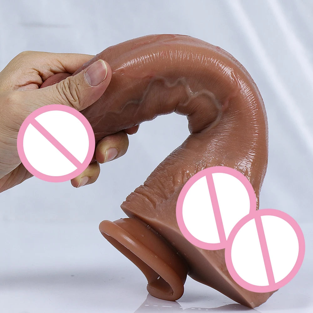 Huge Realistic Dildos for Women Real Skin Testicles Dildo Anal Vaginal Stimulation Strapon Big Glans Penis Sex Toys for Woman