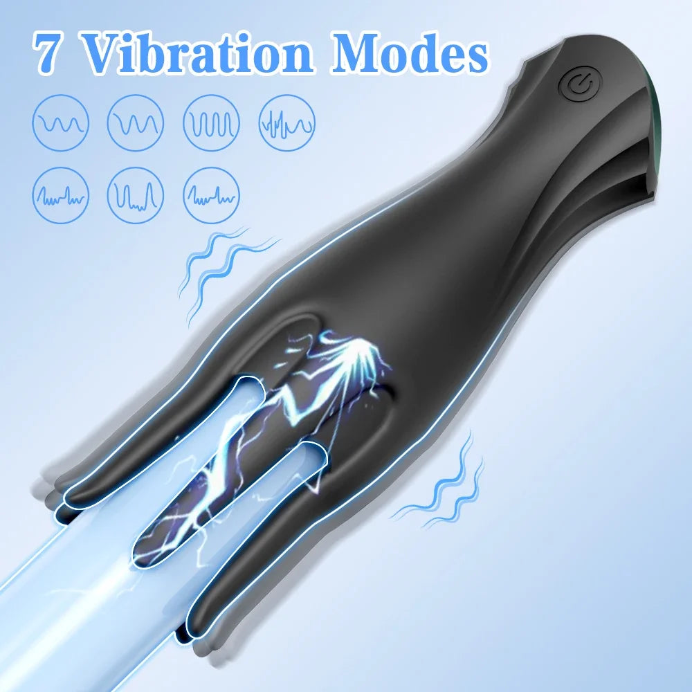 Vibrating Male Masturbator Glans Vibrator Electric Penis Massager Delay Trainer Exerciser Vibrations Stimulator Adult Sex Toy 18
