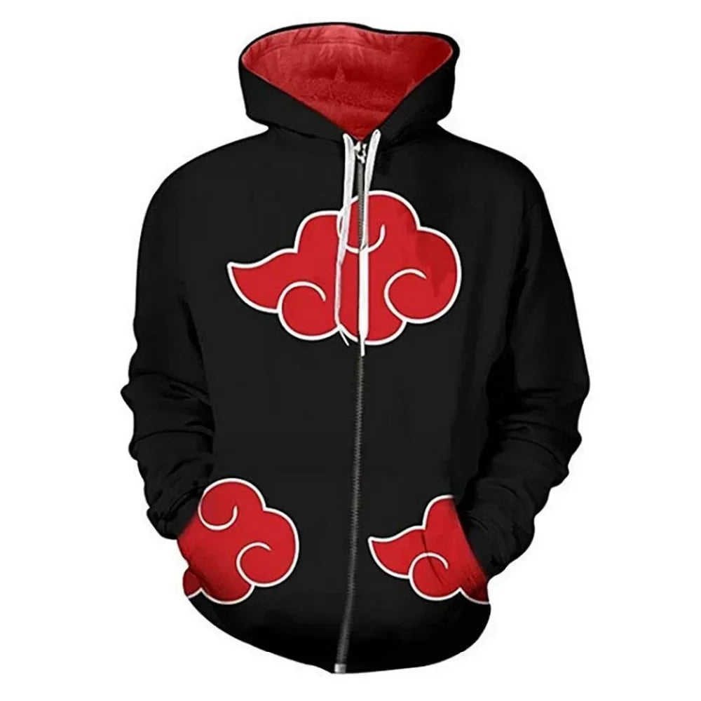 Anime Zip Hoodie Jackets Cosplay Clothes Costumes Men Hoodies Sweatshirts Zipper Tops Sasuke Sweatshirt Kakashi Tops