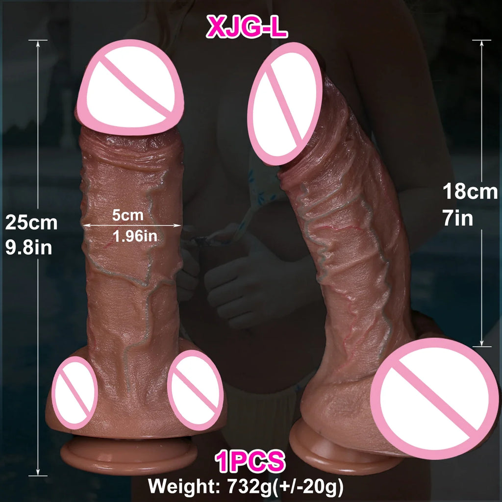 Giant Realistic Skin Thick Dildo Double Silicone Masturbation Penis Soft Small Cock Women Anal Sex Toy Suction Cup Adults Dick
