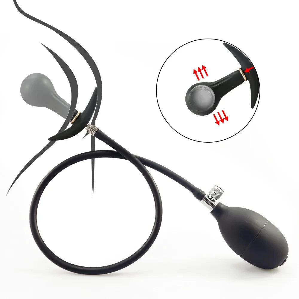 Inflatable Anal Plug Built-in Steel Ball Dildo Huge Buttplug Prostate Massage Sex Toy For Women Men Anus Expander Pump
