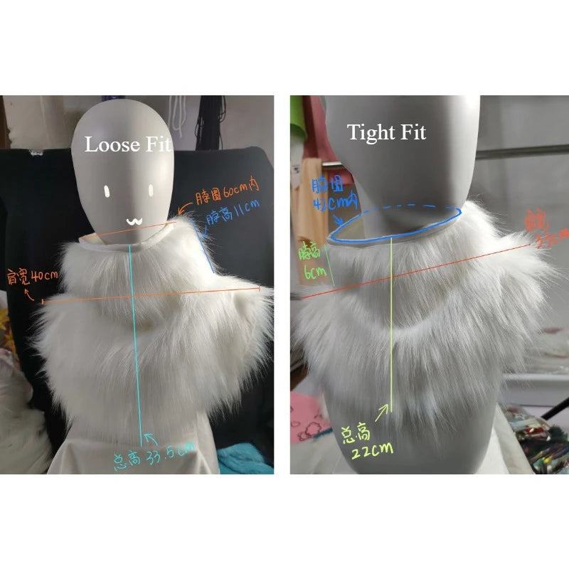 Kigurumi Furry Neck Fur Collar Customizable Multi-Color Animal Halloween Cosplay Accessories Japanese Style Mascots Costumes