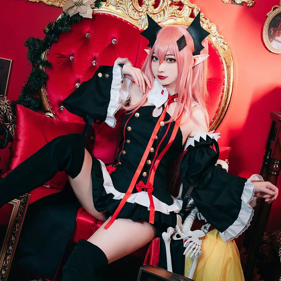 Seraph Of The End Krul Tepes Cosplay Costume Uniform Wig Anime Owari no Seraph Vampire Witch Cosplay Halloween Costume For Women