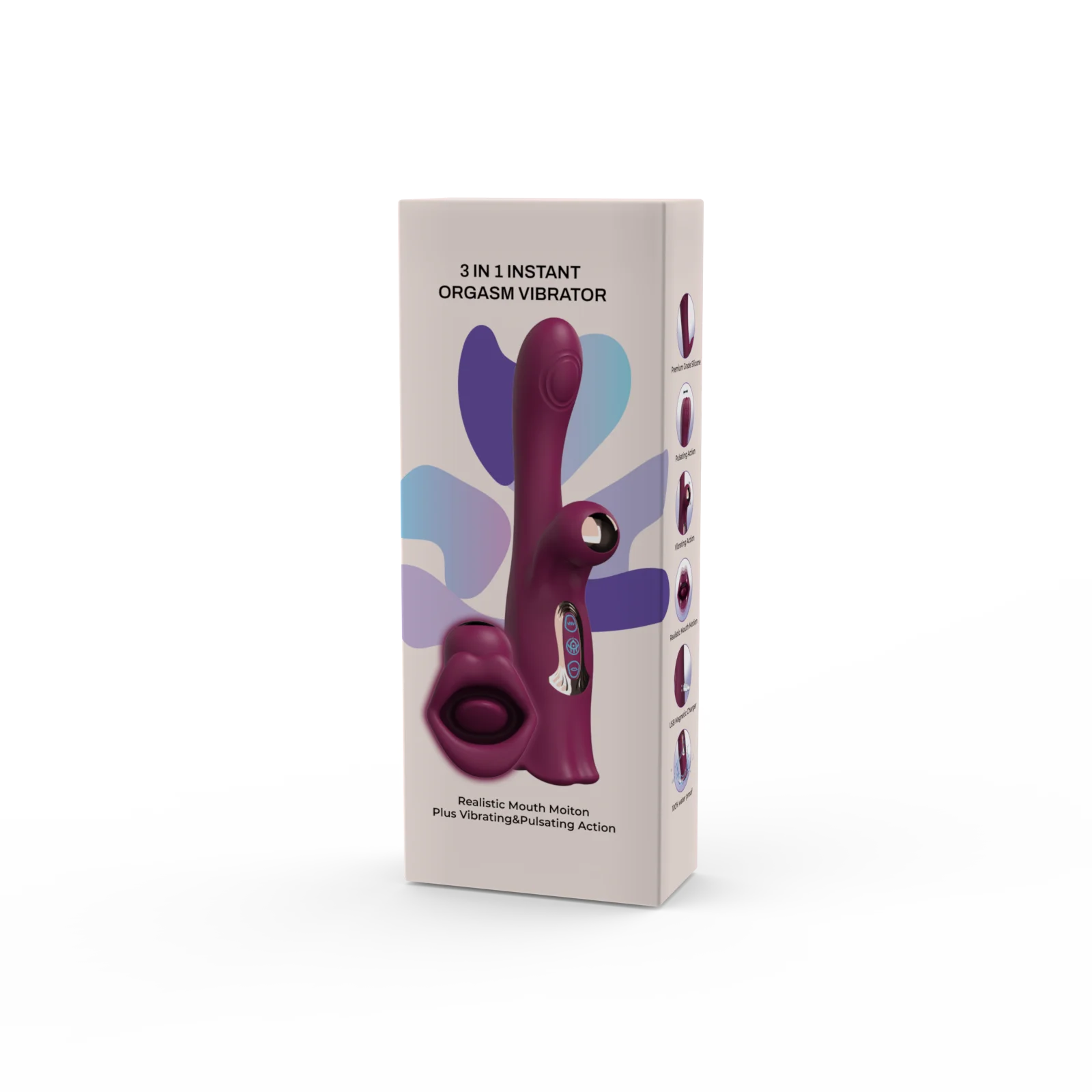 3-in-1 Super Powerful Vibrator 10 Speed 10 Vibration Modes Clitoral G Spot Stimulator Wand Dildos Sex Toys for Woman & Couple