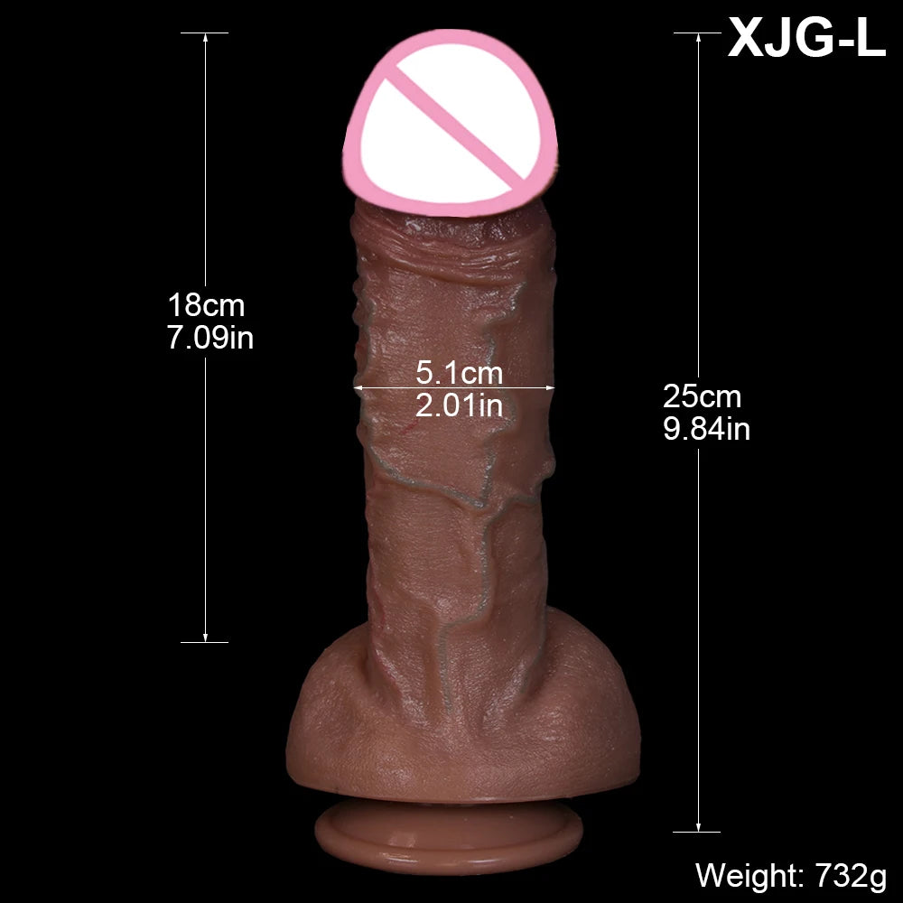 New Huge Realistic Dildo No Vibrator Big Penis Soft Skin Silicone Clear Veins Powerful Suction Cup Anal Sex Toys For Adult Woman