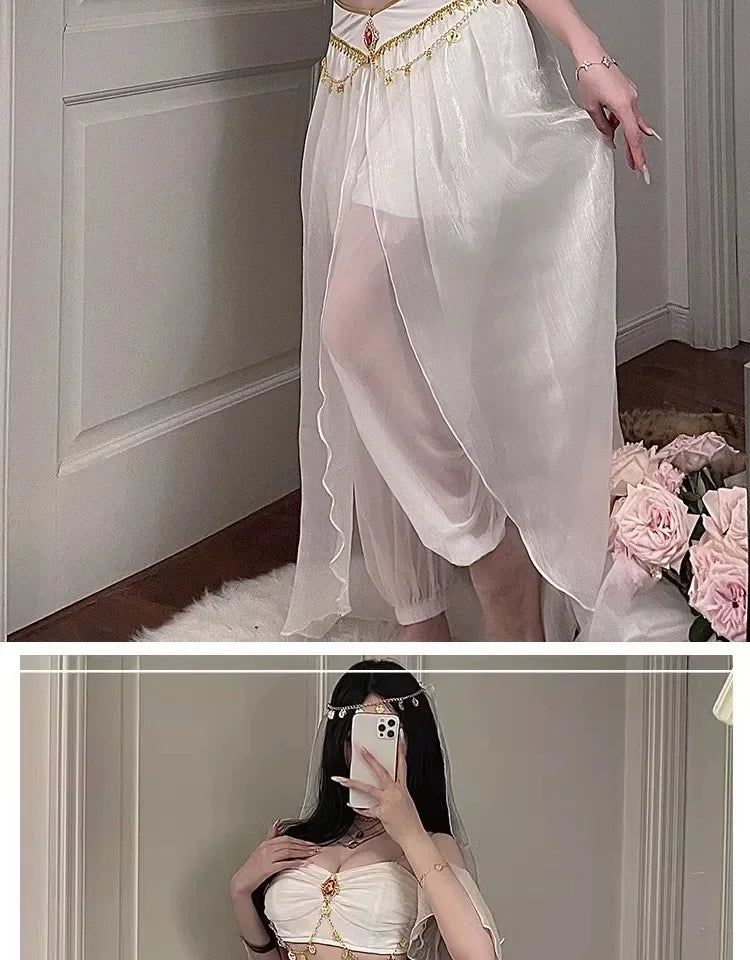 Festival Arabian Princess Costumes Indian Dance Embroider Bollywood Jasmine Costume Party Cosplay Jasmine Princess Fancy Outfit