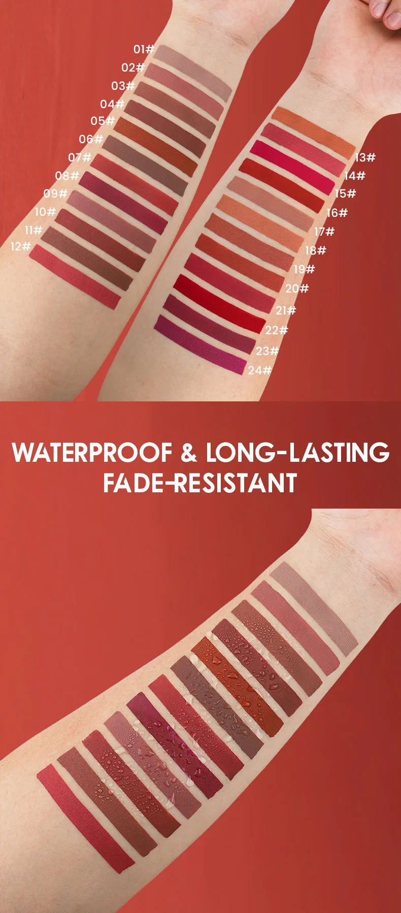 IMAGIC Natural Matte Lipgloss Stainless Steel Cup Waterproof Long-Lasting Lip Makeup Beauty 8ml NO.LP-221