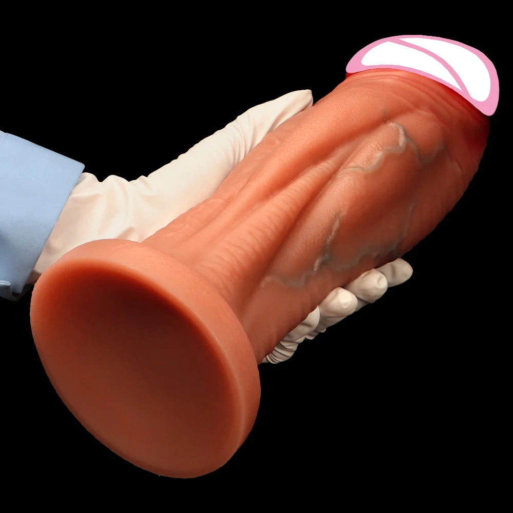 3 Size 18+ Muscular Man Big Dildo Soft Liquid Silicone Realistic Dildo No Balls Suction Cup Hands-Free Sex Toys for Women Men