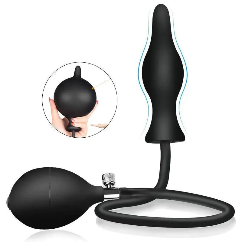 Inflatable Anal Plug with Metal Ball for Men&Women Extra Large Prostate Massager &G-Spot Stimulator Premium Comfort Anal Dilator