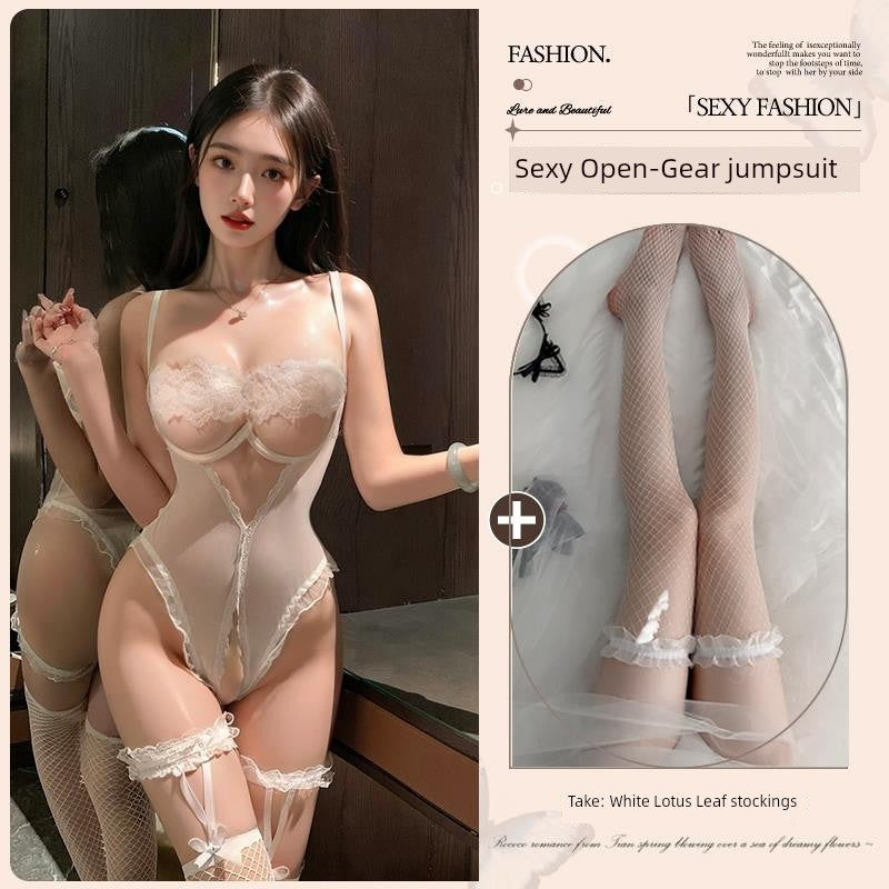 Sexy Intimates Small Chest Push up 2025 New Sexy Plus Size One-Piece Pajamas Bed Free off Shirt Temptation Qqny