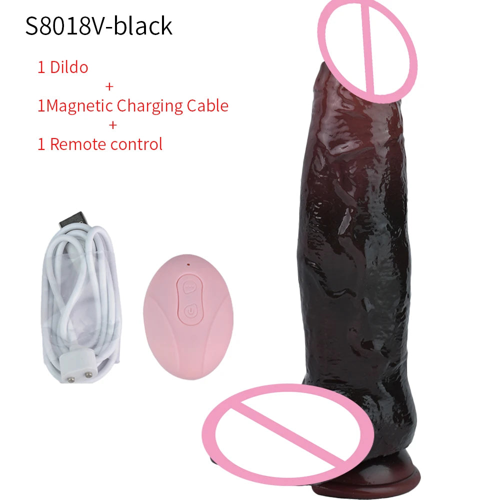 SXXY Large Soft Vibrator Realistic Dildo For Woman Men Wireless Telescopic Dick Masturbator Penis G Spot Vagina Anal