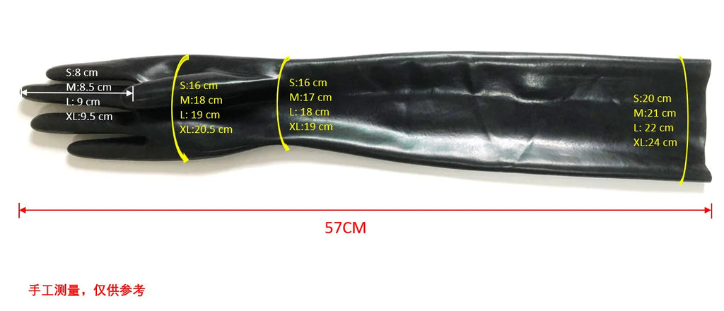 Sexy Black Women Slim Module Seamless Latex Long Gloves Fetish Arm Length