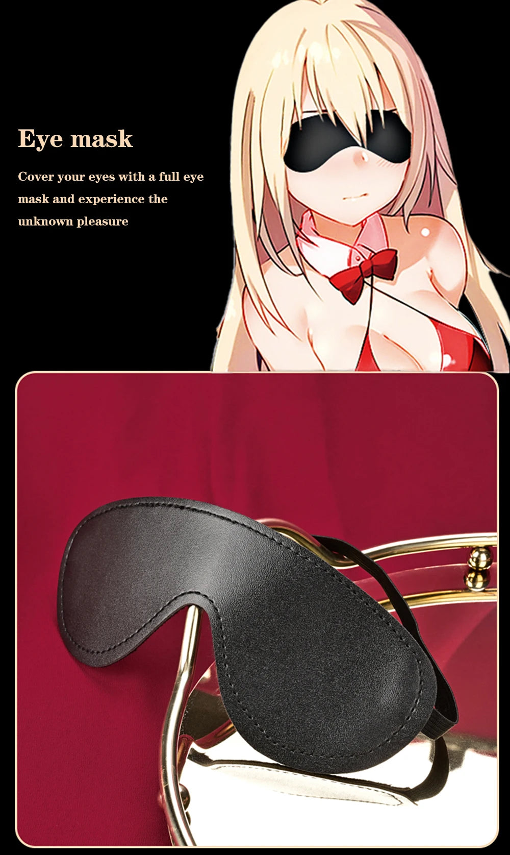 BDSM Bondage Restraint Kit 10 Pieces Drawstrings Collars Eye Masks Mouth Balls Whips Cotton Ropes Nipple Clamps Rope for Couples