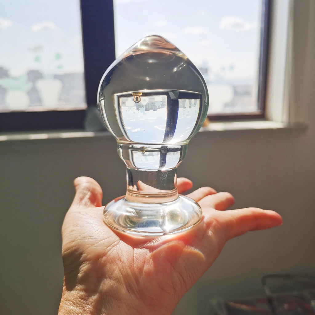 VaHppy Anal Plugs 400g 6.2*11.5cm Glass Enlarged Anal Training Anal Masturbation Transparent Smooth Protective Skin Sex Toys