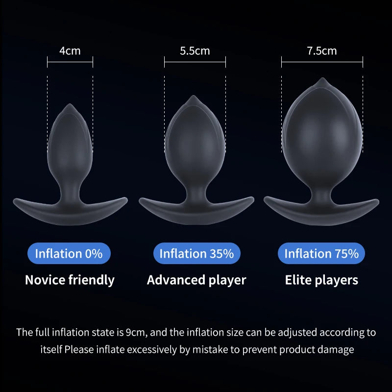 Expand Inflatable Anal Plug with Magneticsuction Valve Stretch Anal Trainer Stimulation Inflatable Anal Butt Plug BDSM for Men
