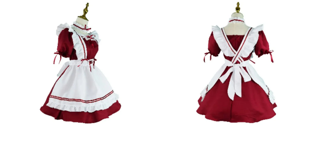 Black Pink Lolita Maid Costumes Cute Girls Women Lovely Maid Cosplay Costume Animation Show Japanese Outfit Dress Clothes S-5XL